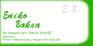 eniko baksa business card